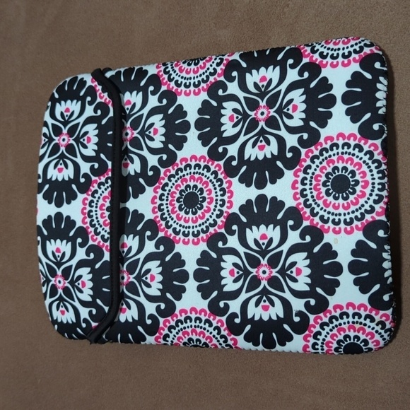 Thirty-One Tote-A-Tablet Case 9.5"x7" Black/Pink/White - Picture 1 of 10